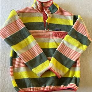 Vintage Patagonia Men's Multicolor Striped Fleece Sweater